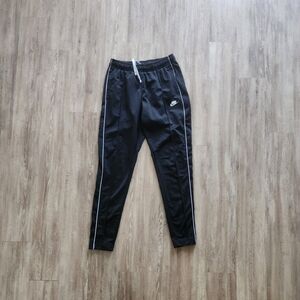 Nike Kids Black Joggers with White Accents